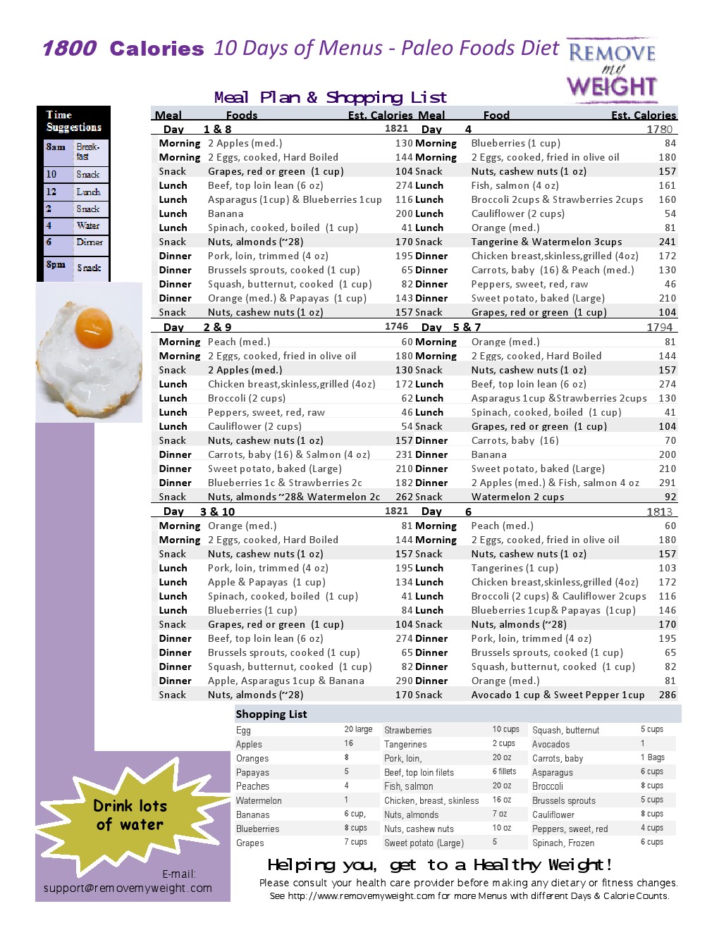 calorie meal plan 20 best free printable meal planner calorie charts ...